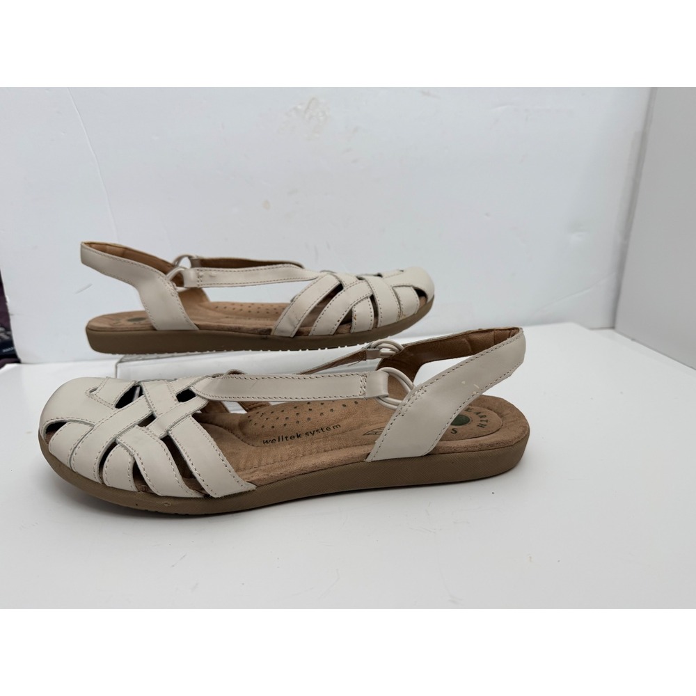 Earth Origins Nellie Sandals Women's 11M Cream Leather Comfort Slingback